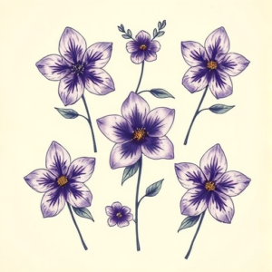 Multiple Violet Tattoo