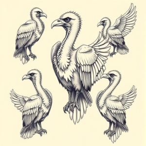 Multiple Vulture Tattoo