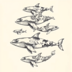 Multiple Whale Tattoo