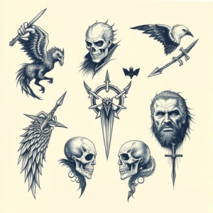Multiple Witcher Tattoo