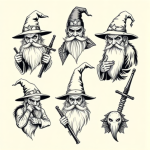 Multiple Wizard Tattoo