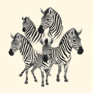 Multiple Zebra Tattoo