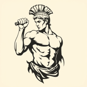 Negative Space Achilles Tattoo