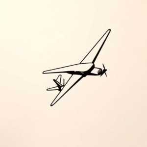Negative Space Airplane Tattoo