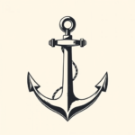 Negative Space Anchor Tattoo