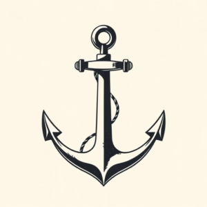 Negative Space Anchor Tattoo
