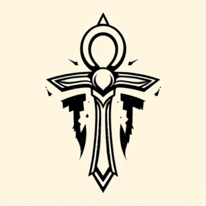 Negative Space Ankh Tattoo