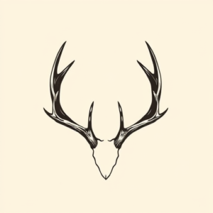 Negative Space Antler Tattoo