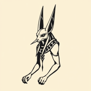 Negative Space Anubis Tattoo