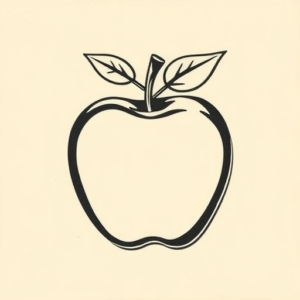 Negative Space Apple Tattoo