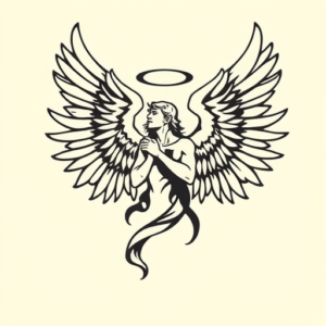 Negative Space Archangel Tattoo