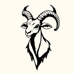 Negative Space Aries Tattoo