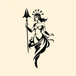 Negative Space Artemis Tattoo