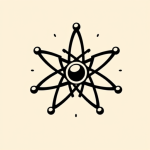 Negative Space Atomic Tattoo