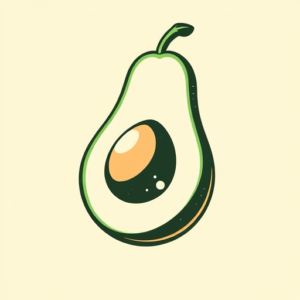 Negative Space Avocado Tattoo