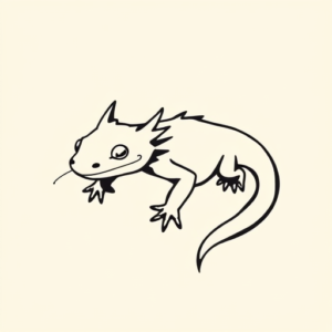 Negative Space Axolotl Tattoo