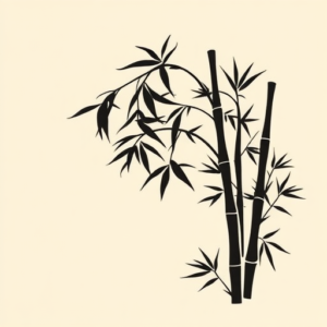 Negative Space Bamboo Tattoo