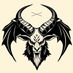 Negative Space Baphomet Tattoo