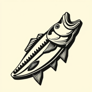 Negative Space Bass Tattoo