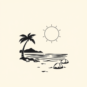 Negative Space Beach Tattoo