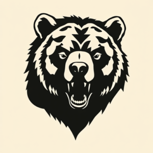 Negative Space Bear Tattoo