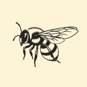 Negative Space Bee Tattoo