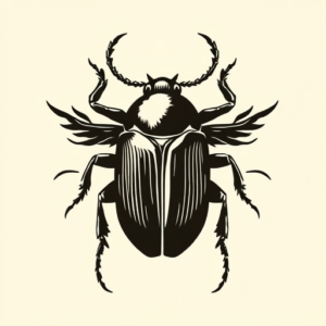 Negative Space Beetle Tattoo