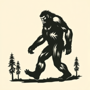 Negative Space Bigfoot Tattoo