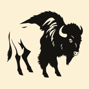 Negative Space Bison Tattoo