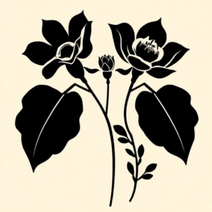 Negative Space Botanical Tattoo