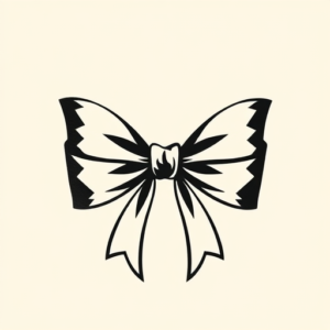 Negative Space Bow Tattoo