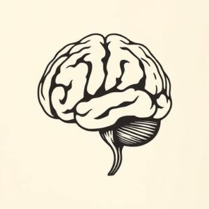 Negative Space Brain Tattoo