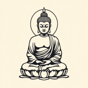 Negative Space Buddha Tattoo