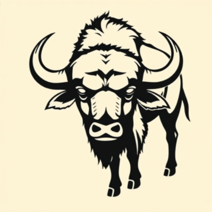 Negative Space Buffalo Tattoo