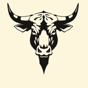 Negative Space Bull Tattoo