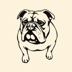 Negative Space Bulldog Tattoo
