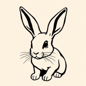 Negative Space Bunny Tattoo