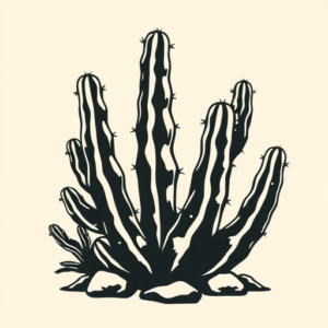 Negative Space Cactus Tattoo