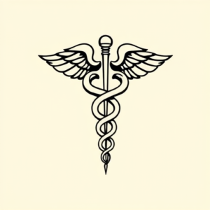 Negative Space Caduceus Tattoo
