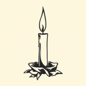 Negative Space Candle Tattoo