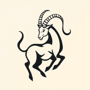 Negative Space Capricorn Tattoo