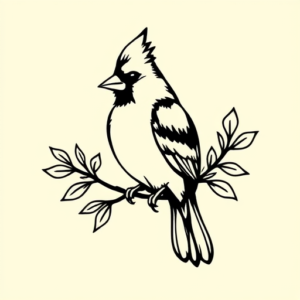 Negative Space Cardinal Tattoo