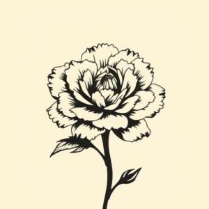 Negative Space Carnation Tattoo