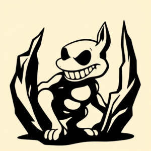 Negative Space Cartoon Tattoo