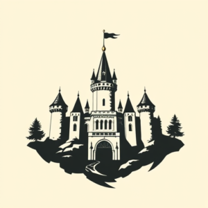 Negative Space Castle Tattoo