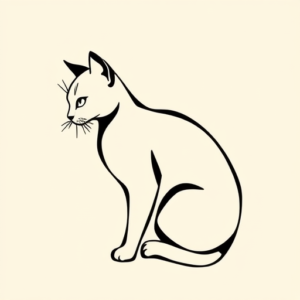 Negative Space Cat Tattoo