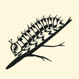 Negative Space Caterpillar Tattoo