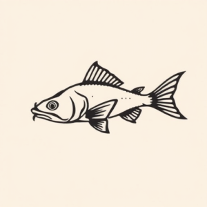 Negative Space Catfish Tattoo