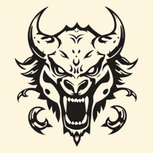 Negative Space Cerberus Tattoo