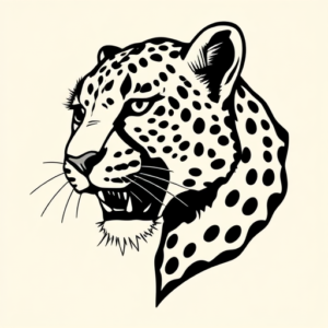 Negative Space Cheetah Tattoo